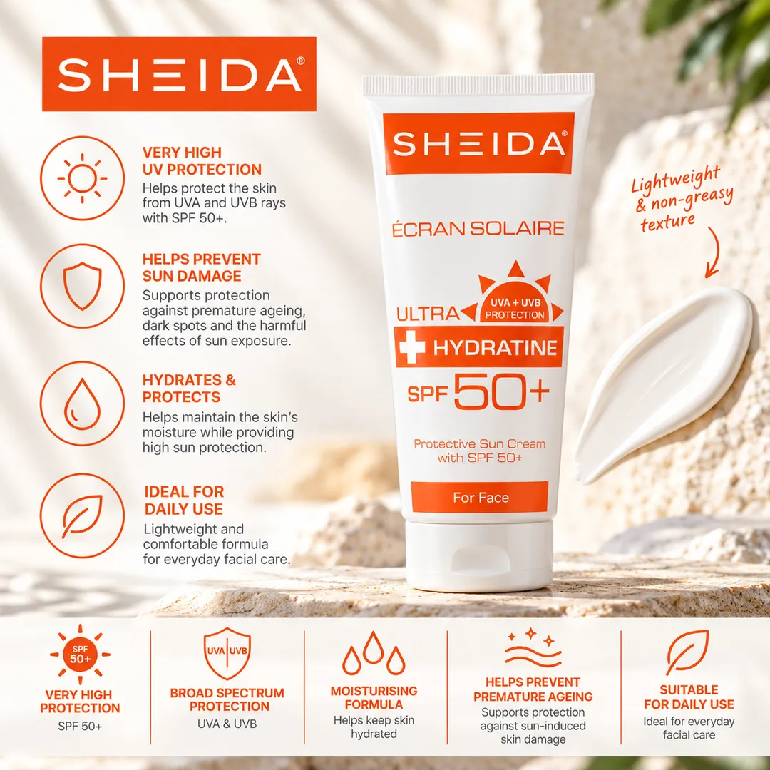 SHEIDA Protective Sun Cream SPF 50+ Face – 75 ml