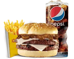 MUSHROOM DOUBLE CHEESEBURGER COMBO