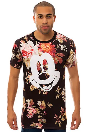 Mickey Face Cut and Sew T-shirt in Floral