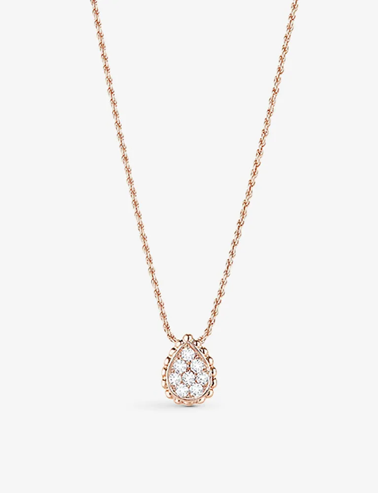 Boucheron Serpent Boheme 18Ct Rose-Gold And 0.14Ct Diamond Pendant Necklace