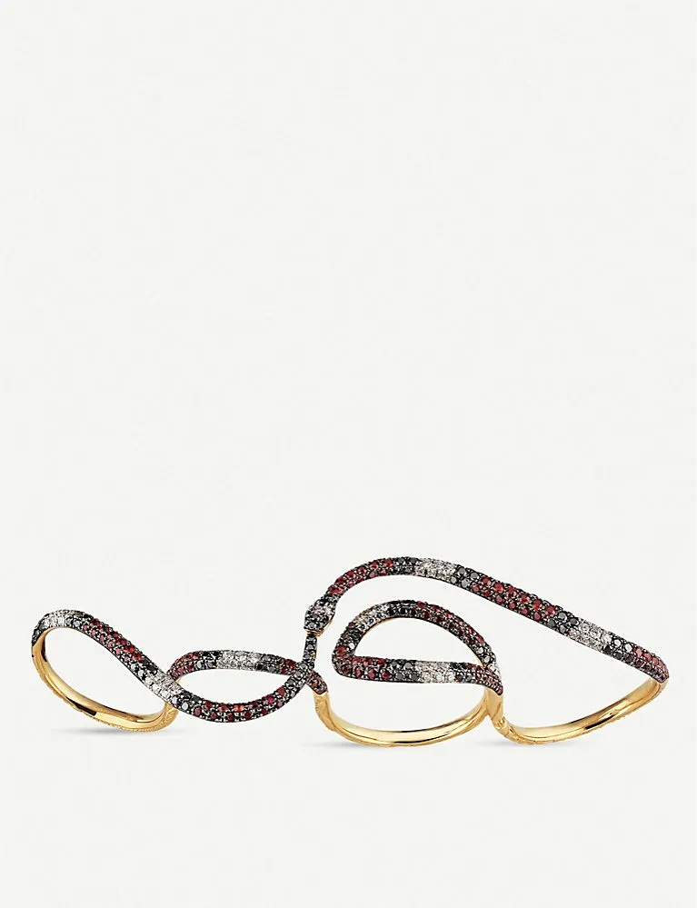 Gucci Ouroboros 18Ct Yellow-Gold, Sapphire, Topaz And Diamonds Ring