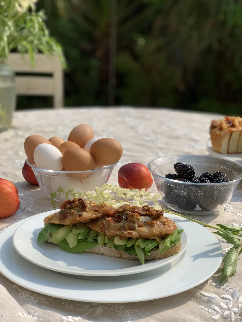 Chicken open sandwich