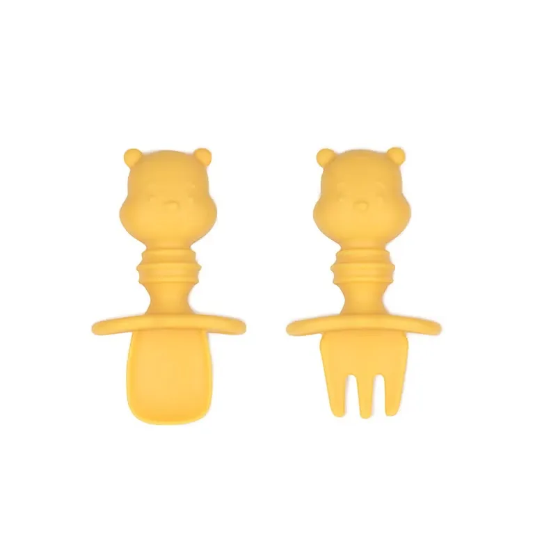 Winnie The Pooh Silicone Chewtensils, Baby Fork And Spoon Set