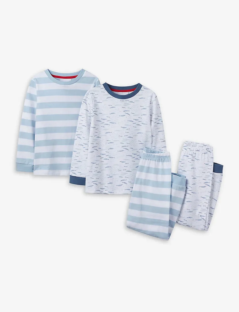 The Little White Company - Striped Cotton Pajamas Set Of Two