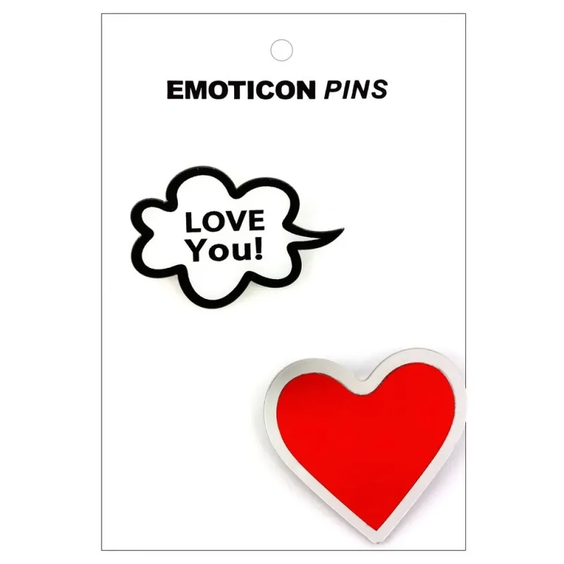 Emoji Pins 2 PCS - LOVE YOU!