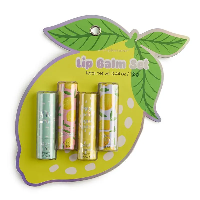 4 PCS Scented Lip Balm Set - Honey Lemon