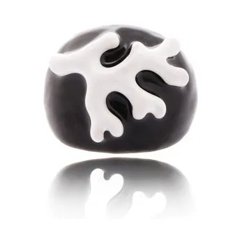 Kenneth Jay Lane - Black & White Enamel Branch Ring