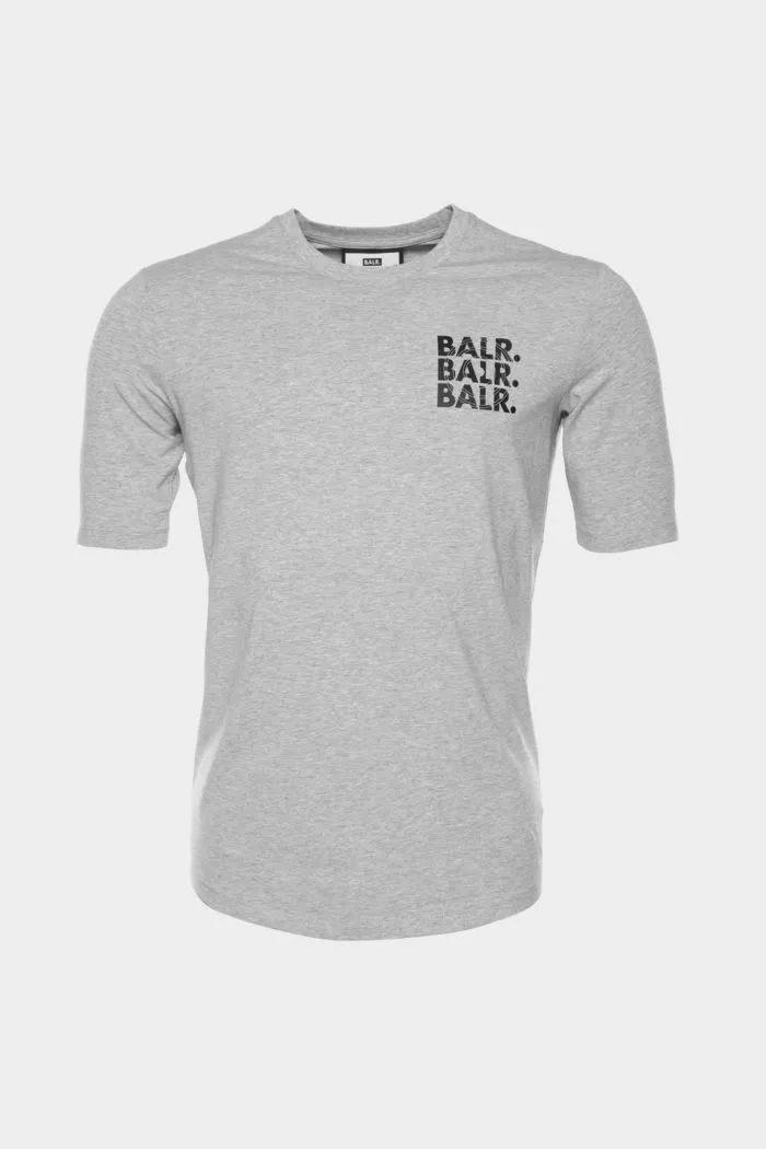 BALR. TRIPLE ATHLETIC T-SHIRT MEN LT GREY HEATHER