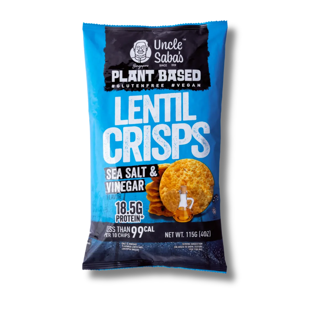 Uncle Saba Sea Salt & Vinegar Lentil Crisps 115g