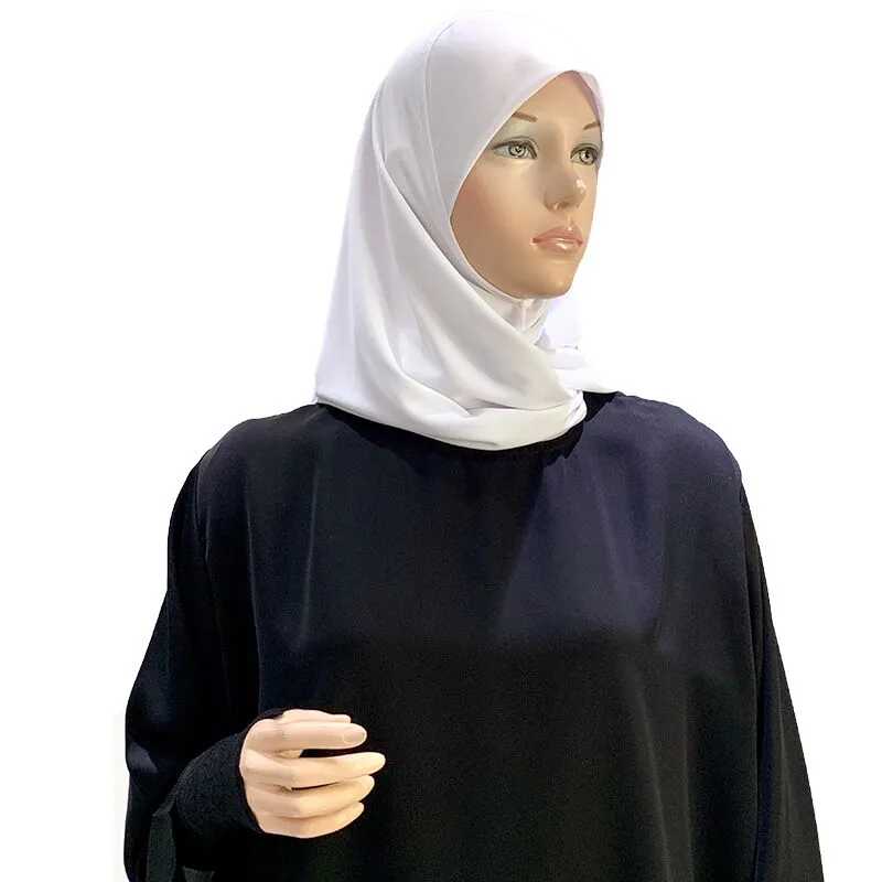 حجاب نايلون بنايلون طبقتين مفتوح (أبيض )