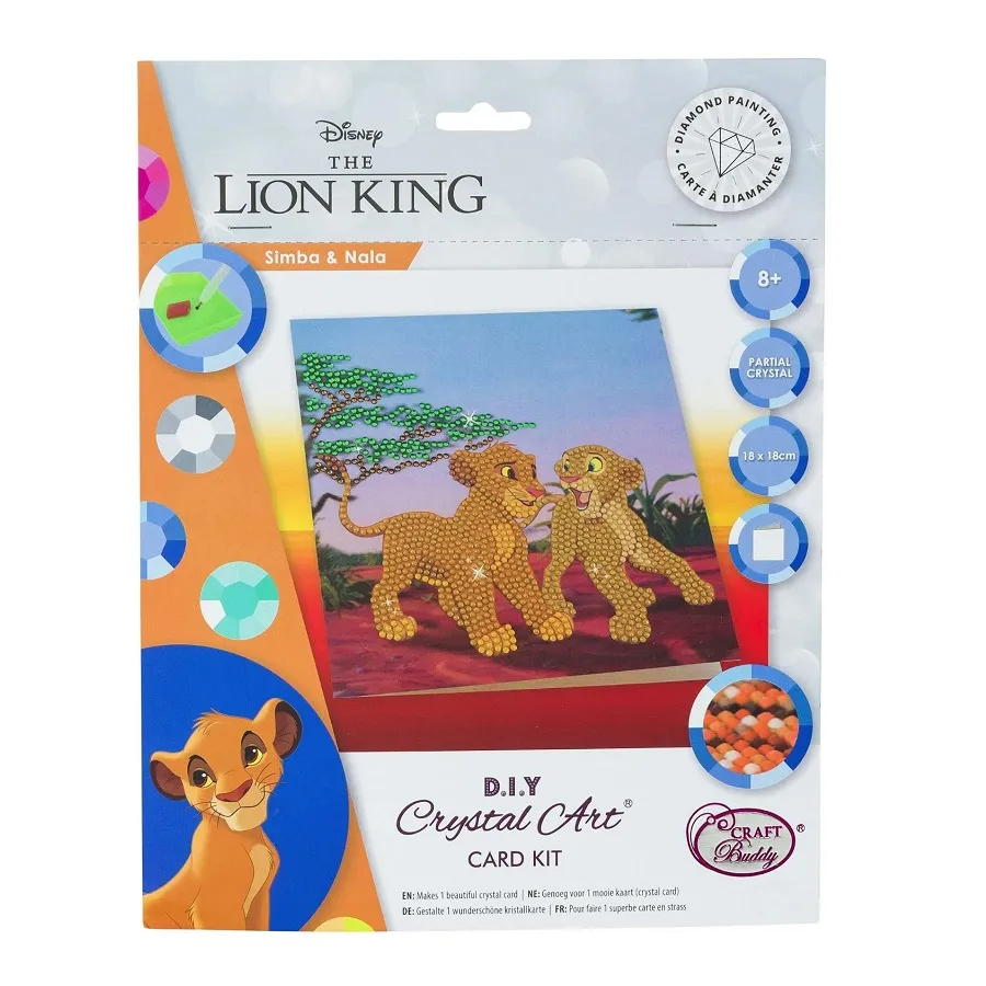 Disney Lion King Simba & Nala Crystal Art Card Kit