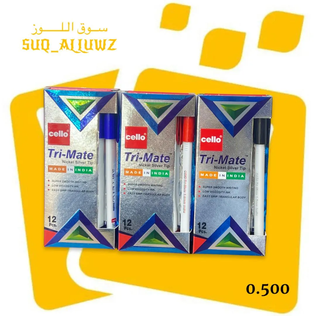 اقلام حبر جاف 12 حبة cello Tri-Mate