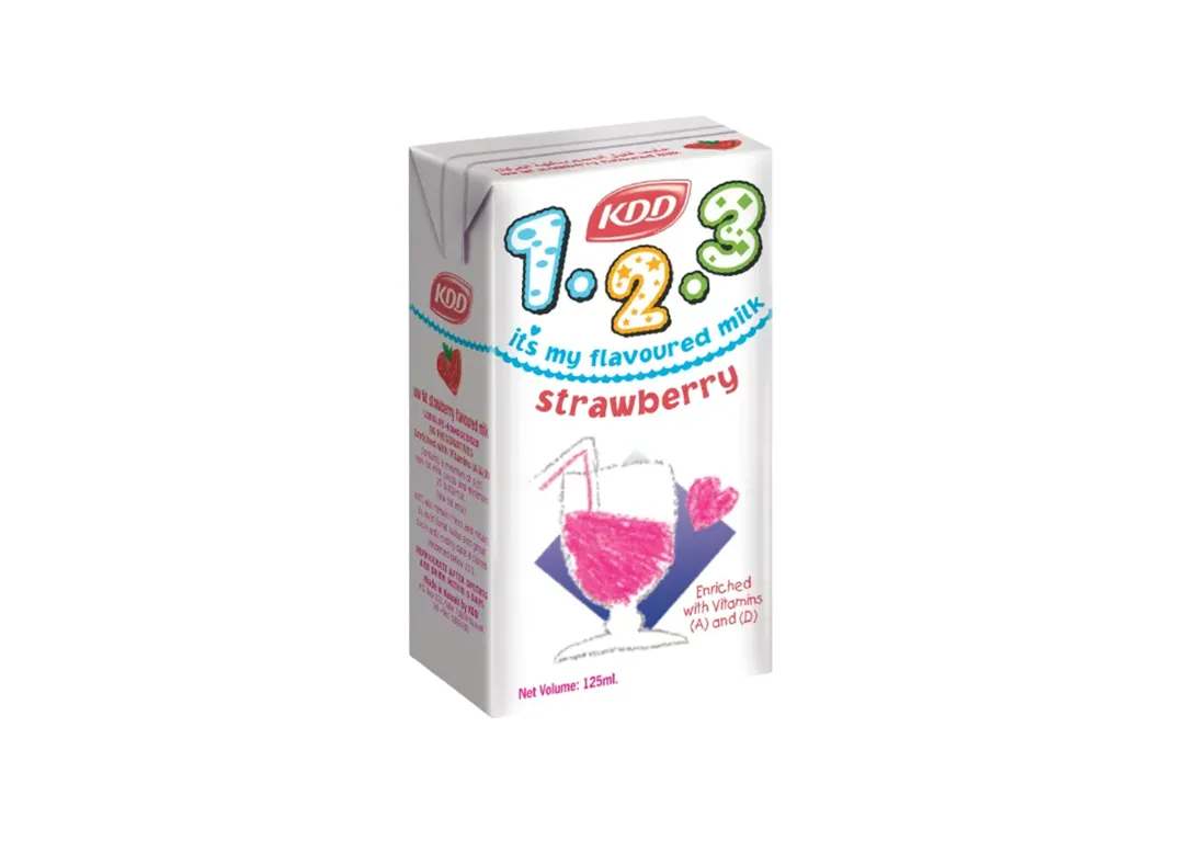 KDD 1.2.3 Strawberry Milk 125ml x 30 Pieces