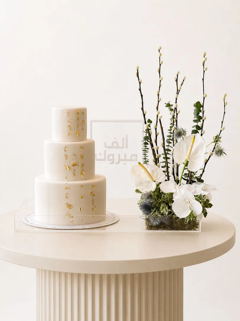 Stand flower 3 layer cake mix chocolate vanilla 8-6-4inch add your writing