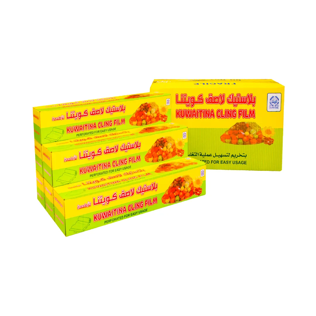 كرتون شد 6 حبة بلاستيك تغليف الطعام بتخريم ( كويتنا 500 × 45 سم )