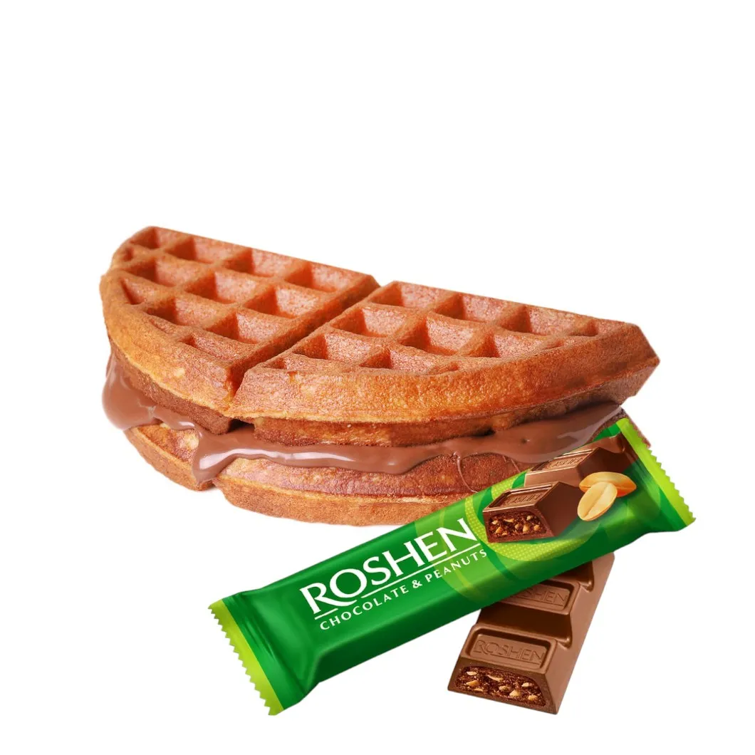 Roshen Chocolate & Peanut Belgium Waffle - Hold It