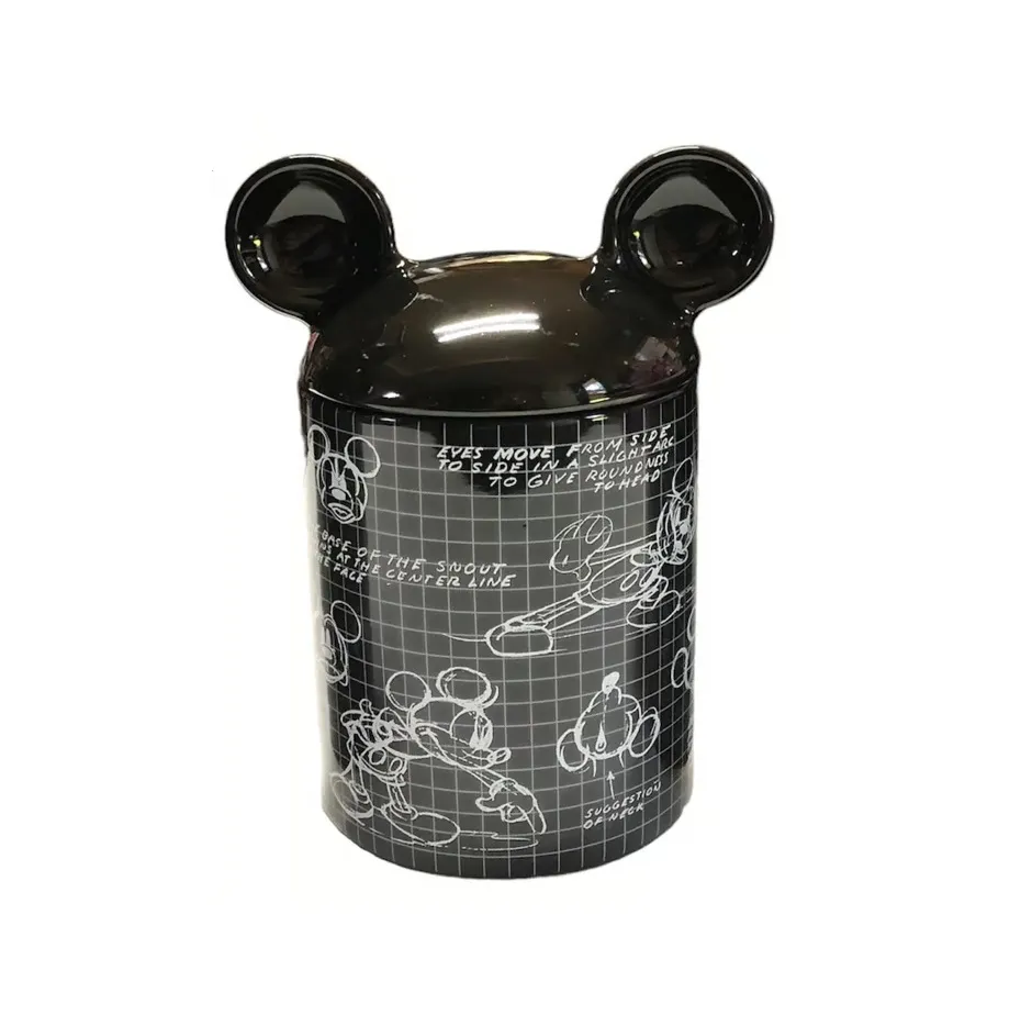 Mickey Mouse Ceramic Jar With Lid Sketchbook - Black