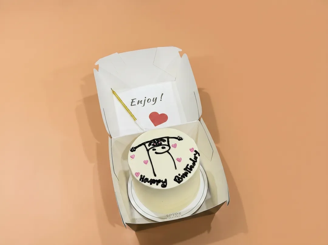 Happy Birthday Stickman Cake Pink