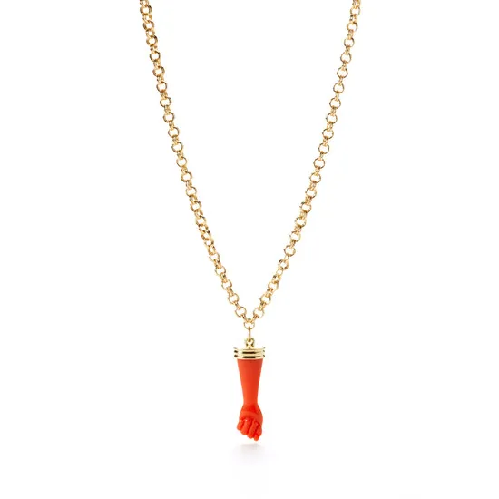 Kenneth Jay Lane - Fist Charm Power Necklace