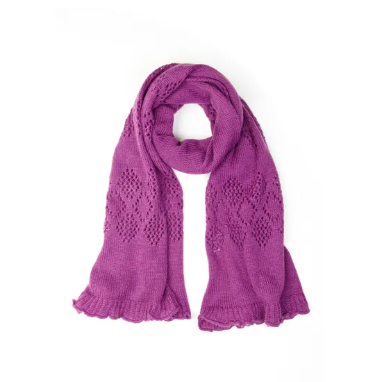 Purple Knit Wrap Scarf