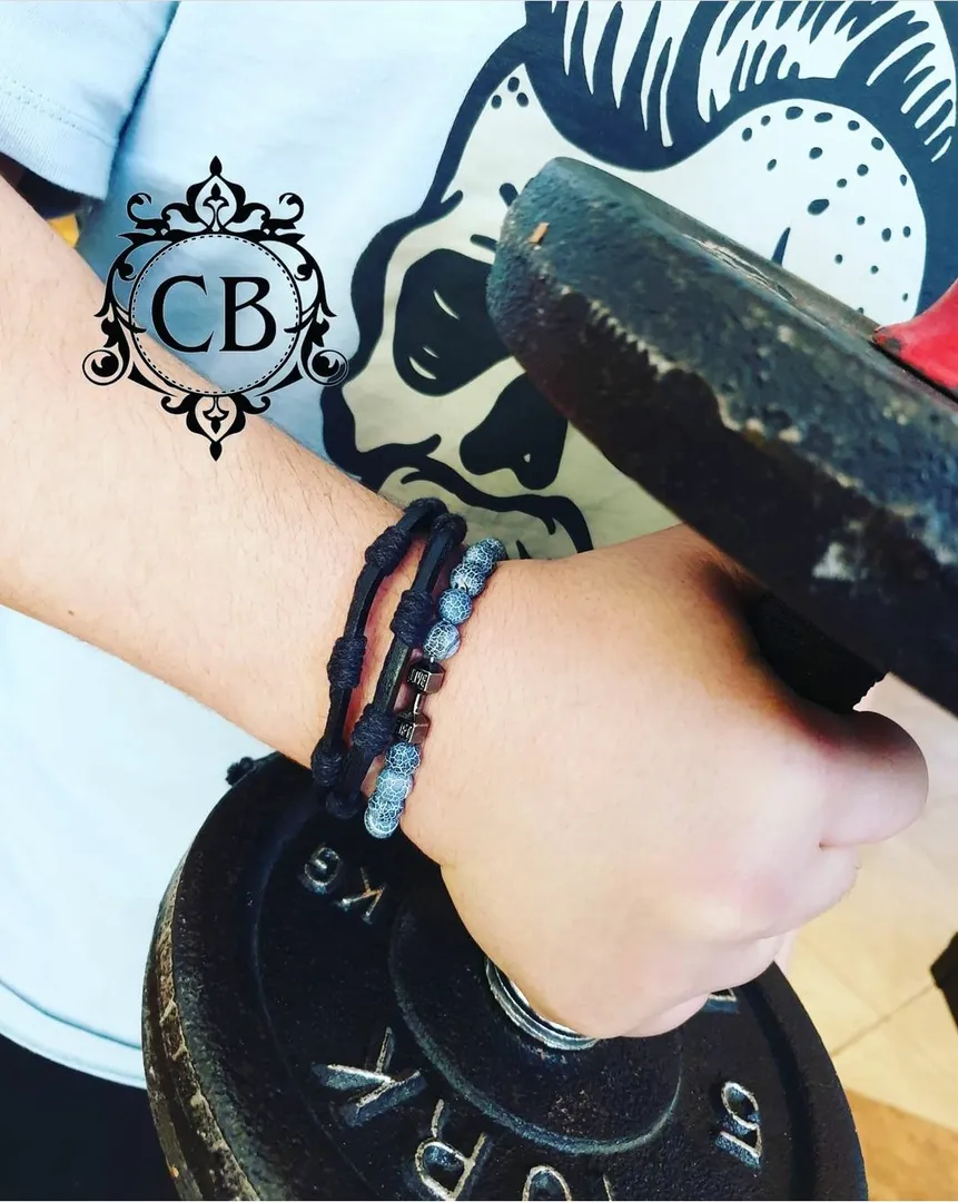 Blue Dumbbell Bracelet
