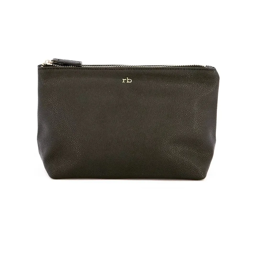 Roccobarocco - Medium Size Plain Pouch Bag - Black