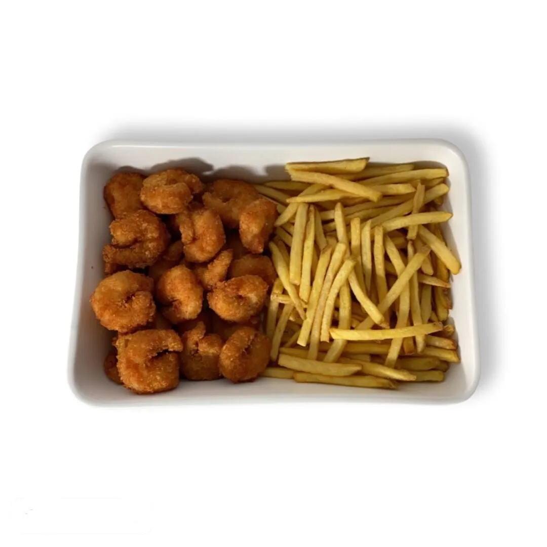 Shrimp and Fries Gathering Pyrex