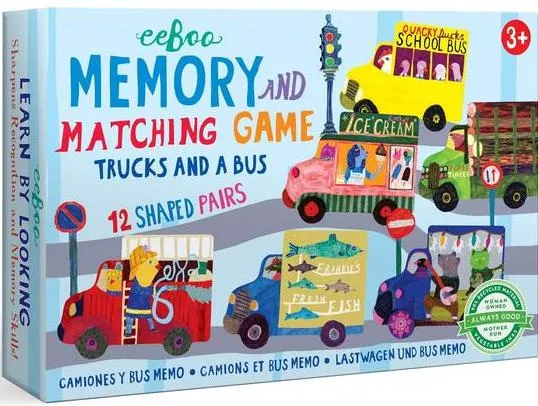 Trucks and a Bus Little Mini Memory Match Game