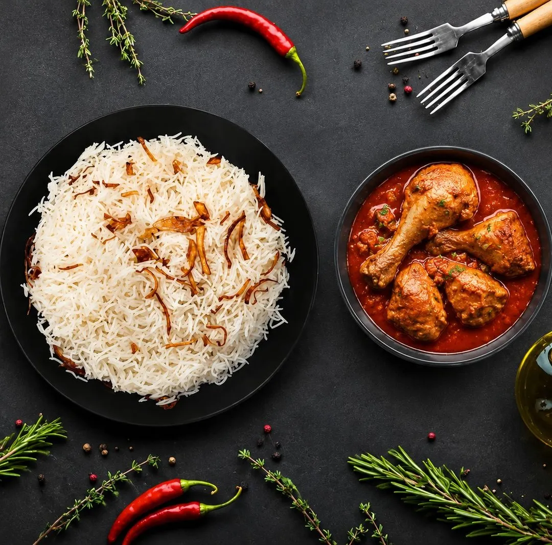 White Rice with Chicken Potato Broth
