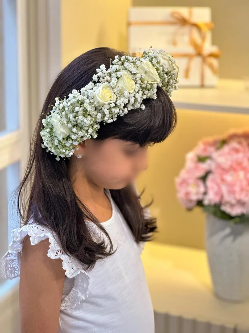 Headband Taj Gypso and Baby Rose White j4