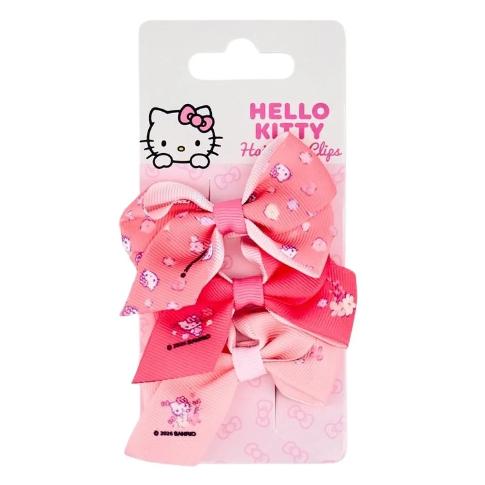 Hello Kitty Bow Hair Clips - 3 PCS