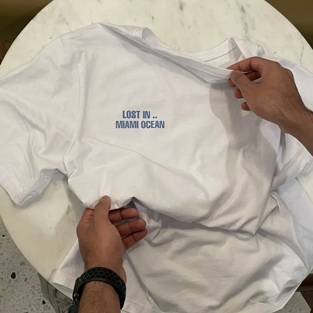 Lost in Miami ocean white tshirt