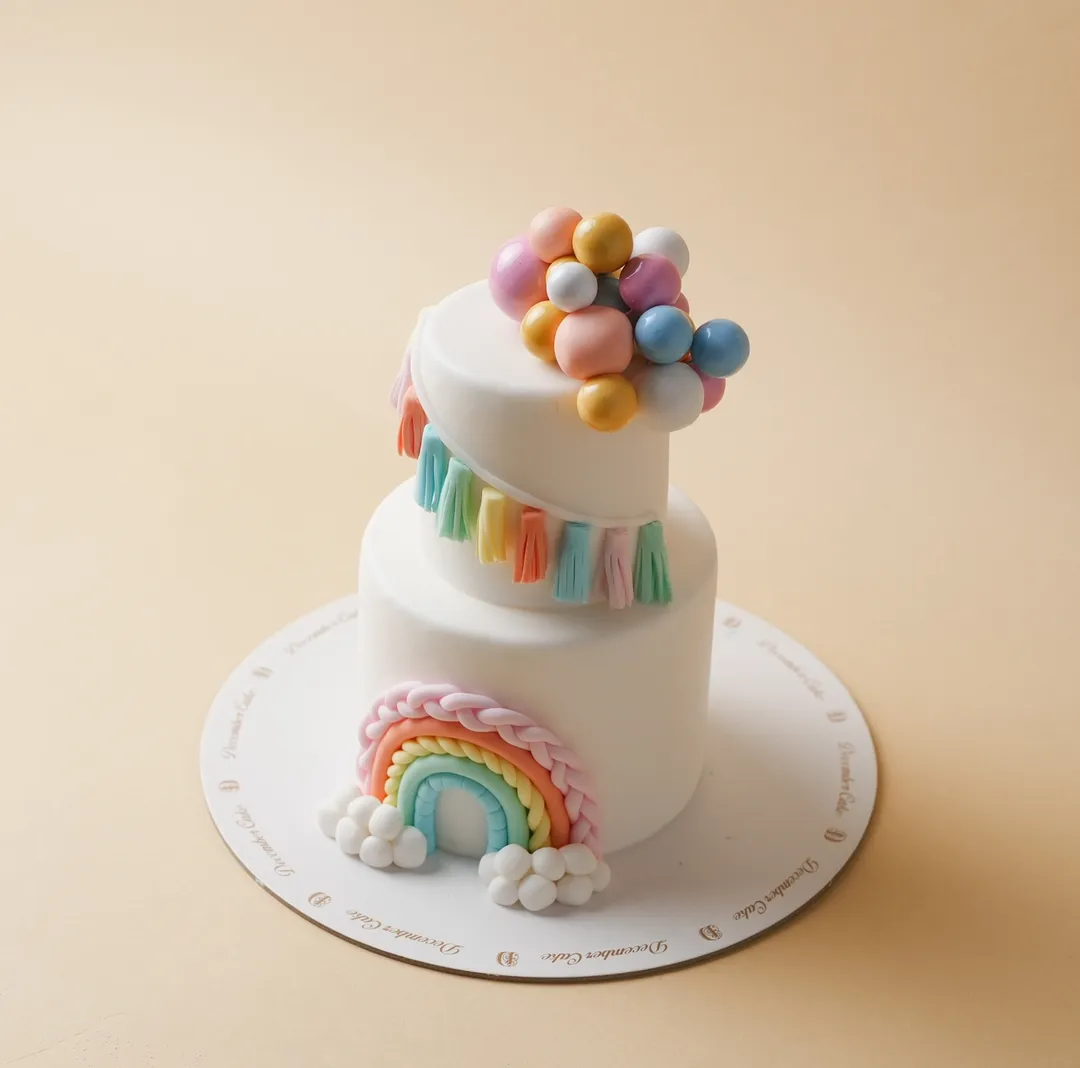 Double colorful cake 6inch mix chocolate vanilla