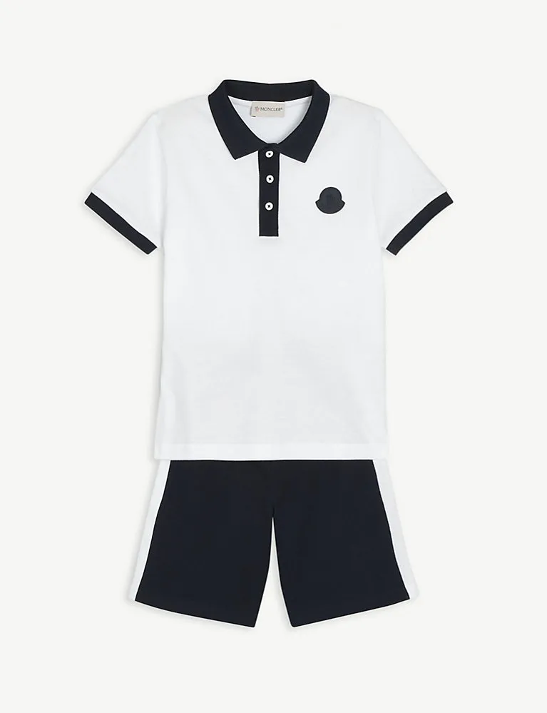 Moncler Logo-Patch Cotton Polo Shirt And Shorts Set 4-14 Years