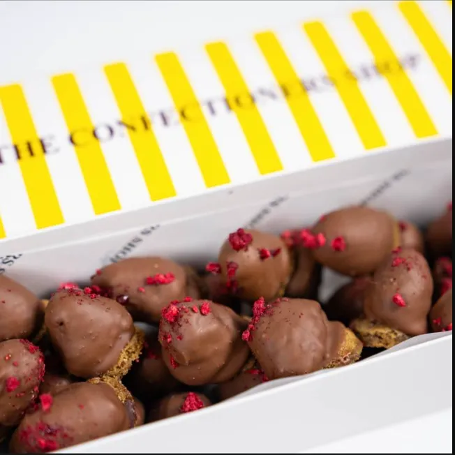 Chocolate covered raspberries and cookeis