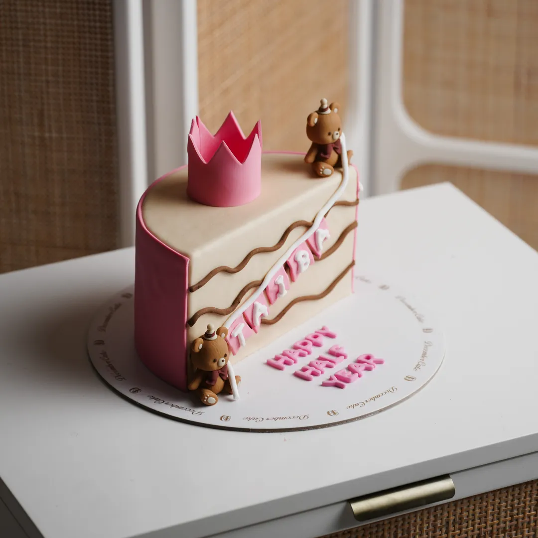 Half pink bear cake mix chocolate vanilla 4inch