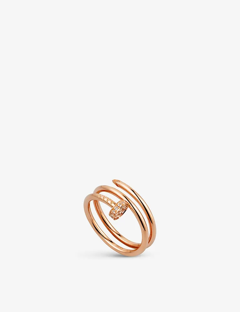 Cartier Juste Un Clou 18Ct Rose-Gold And Diamond Double Ring