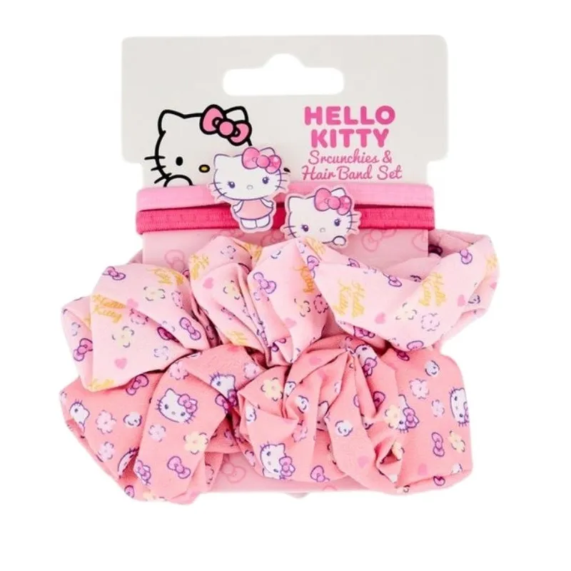 Hello Kitty Scrunchies & Hair Band Set - 4 PCS