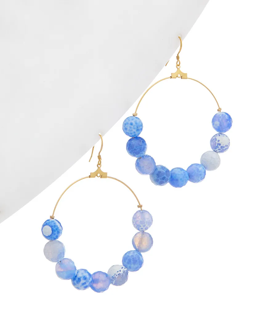 Kenneth Jay Lane - Beaded Hoop Earrings - Blue