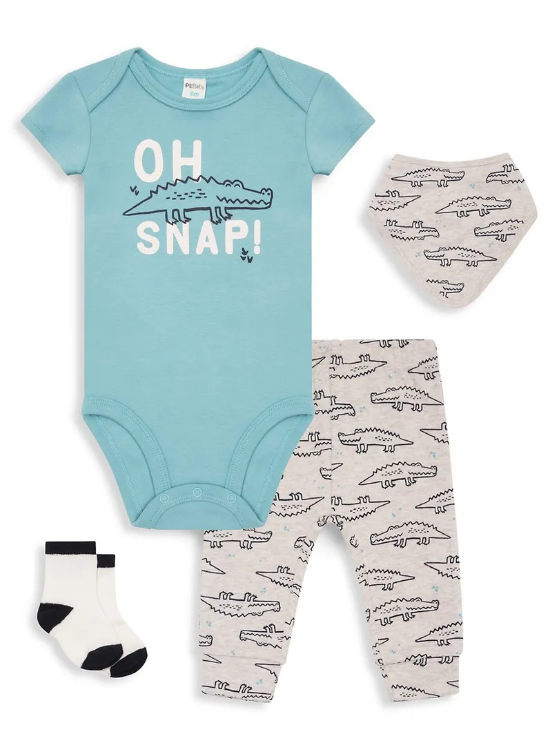 Baby Boy's Oh Snap Crocodile 4PCS Set