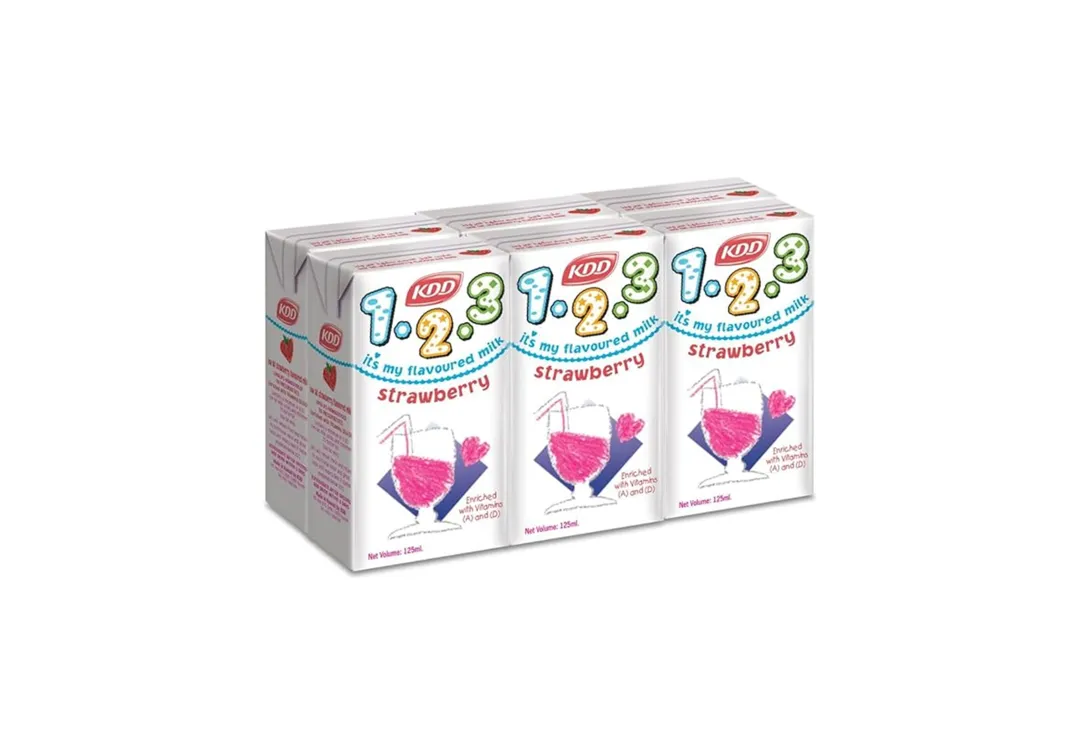 KDD 123 Strawberry Milk 6 Packs x 125ml