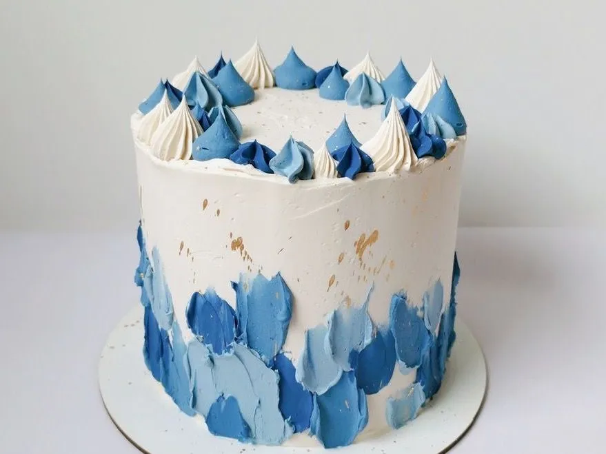 Blue And White Cake