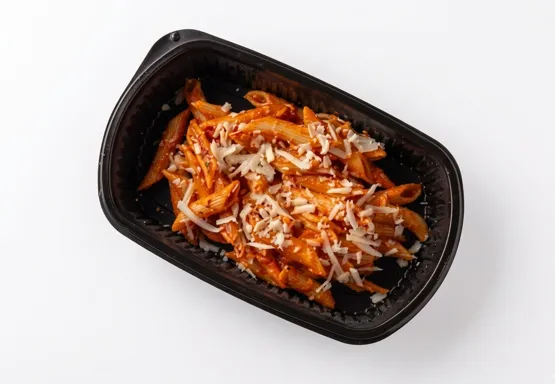 Red Pasta With Parmesan Cheese