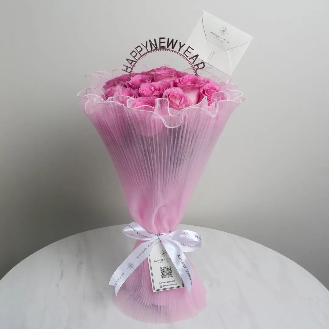 New Year Pink Bouquet H27