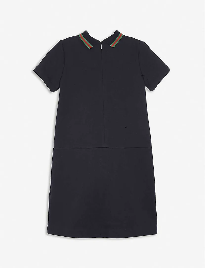 Gucci Belt-Embroidered Cotton-Jersey Dress