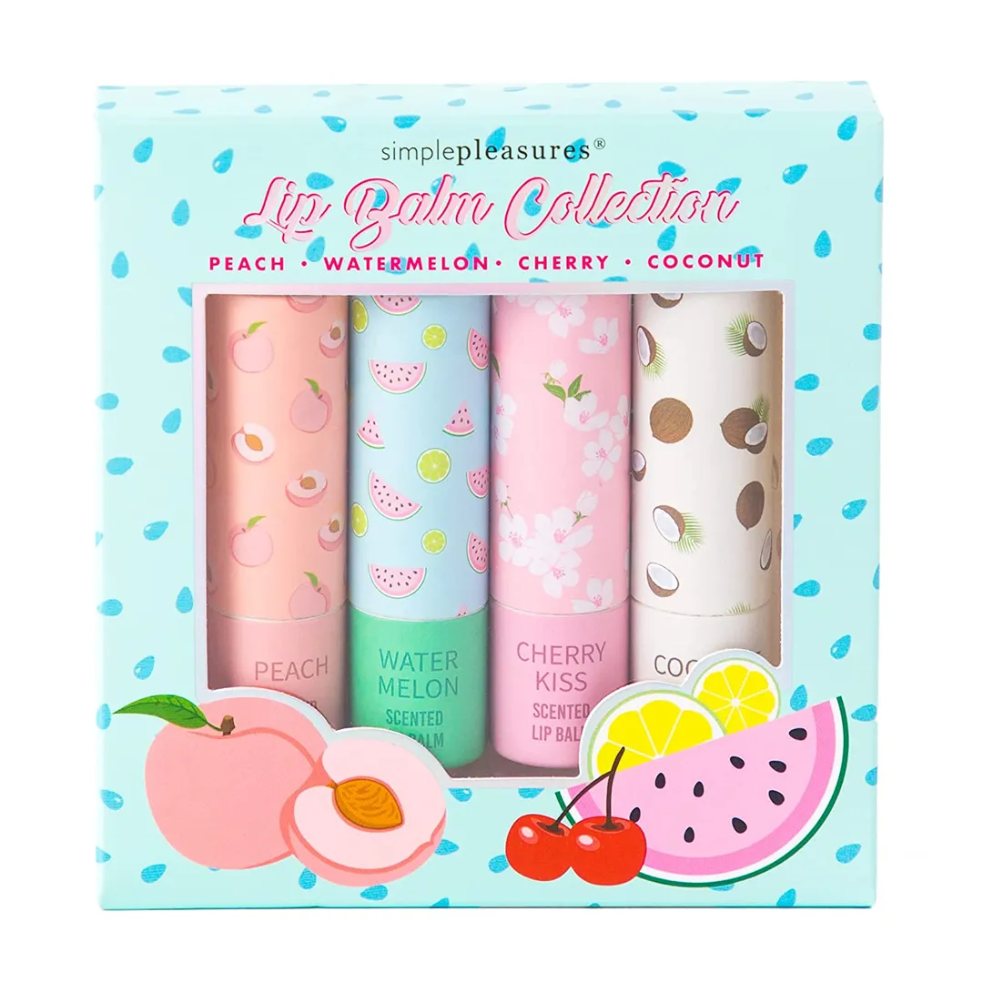 4 PCS Scented Lip Balm Set - Fruits