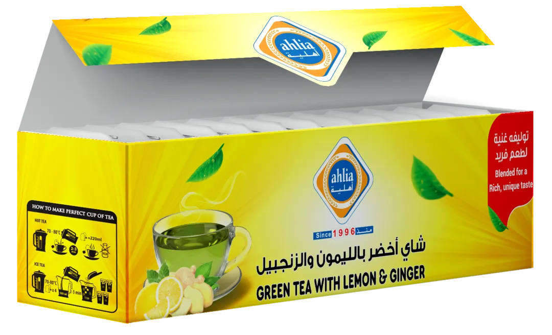شاي أهلية الأخضر بالليمون والزنجبيل 2 جرام × 25 قطعة
