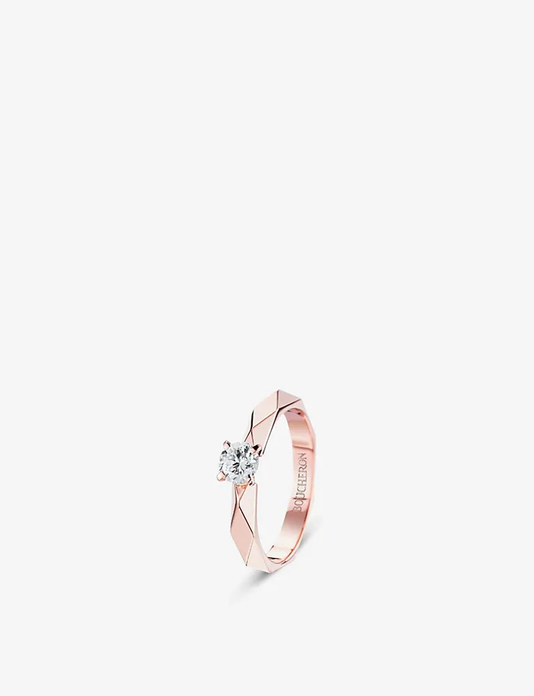 Boucheron Facette 18Ct Rose-Gold And Diamond Ring