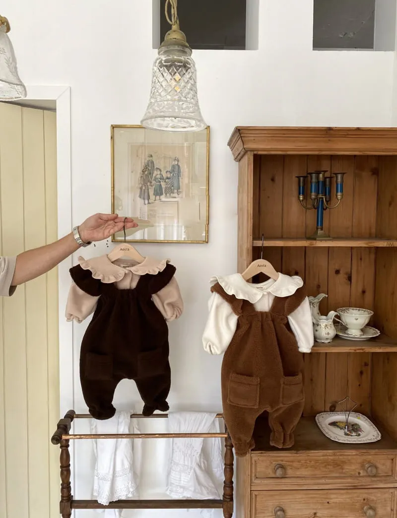 Lamb Shoulder Frill Overall- Dark Brown