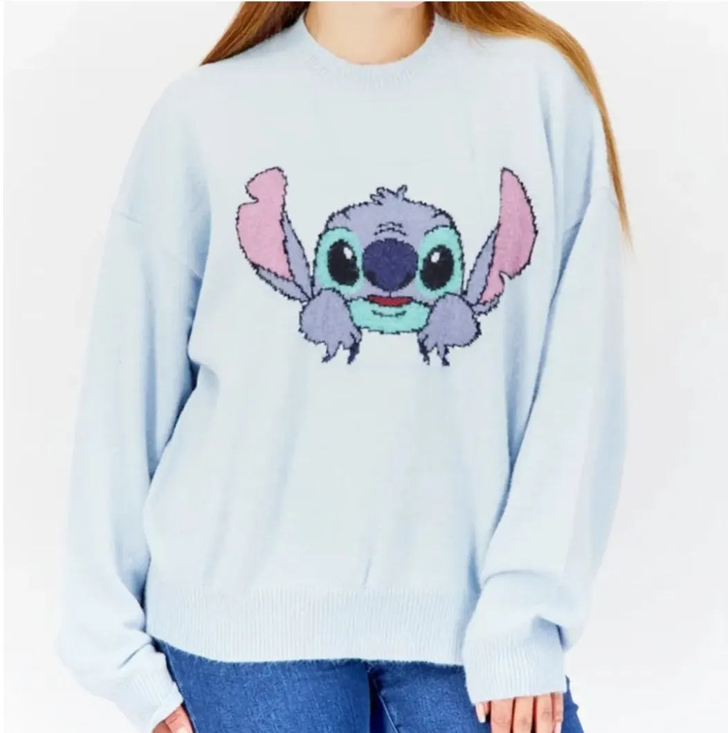 Disney Stitch Long Sleeve Sweater - Blue